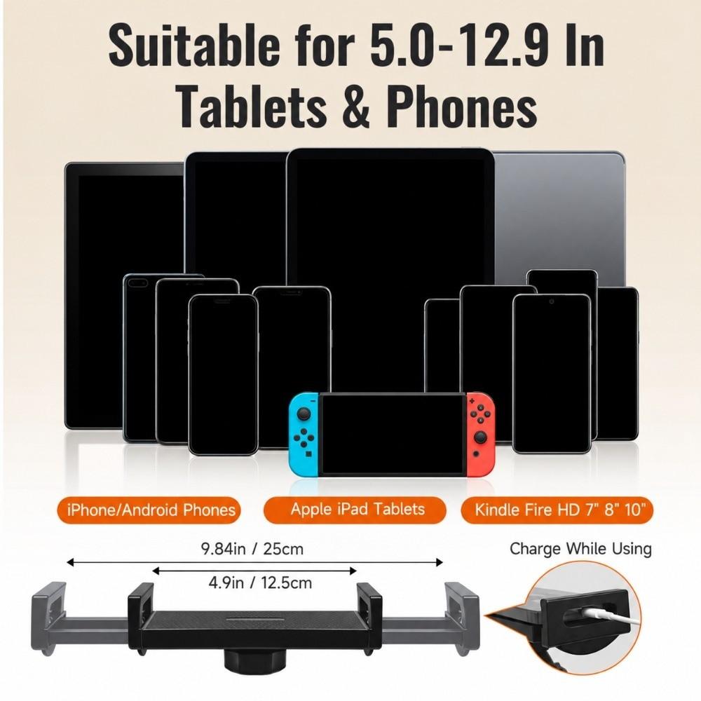 Carbon Steel Alloy Tablet Stand 360 Degree Rotatable Universal Tablet Holder Desk Setup