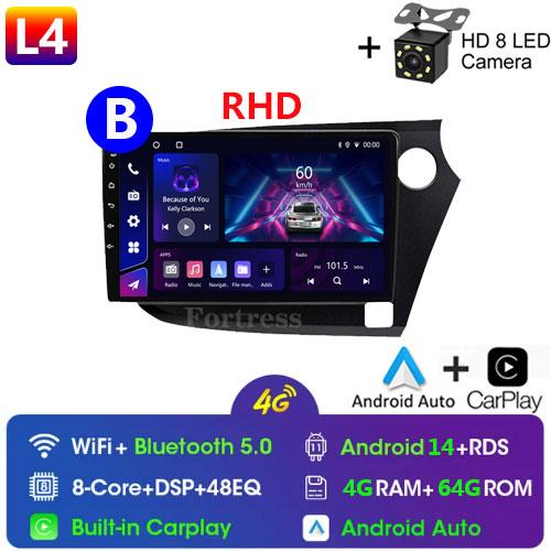 9" Android 14 Car Radio For HONDA INSIGHT 2009 - 2014 Navigation GPS Carplay Multimedia Player Auto Stereo 2din DVD 360 Camera