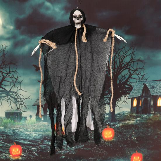 Hengende skjelettdekorasjon Halloween Utendørs Menneskeskjelettdekorasjon Spøkelseshusrekvisitt for Gårdsplass Hage Innendørs Dekor