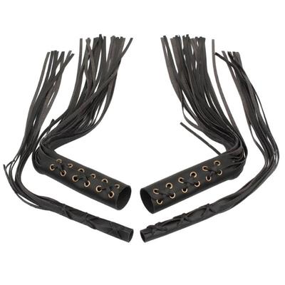 Motorcycle Hand Grip Brake Lever Covers PU Leather For Honda Indian Chief Cruiser Cafe Racer Fringe Grips Cover