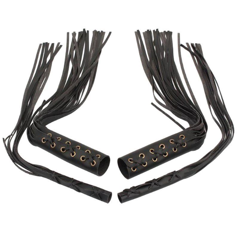 Motorcycle Hand Grip Brake Lever Covers PU Leather For Honda Indian Chief Cruiser Cafe Racer Fringe Grips Cover