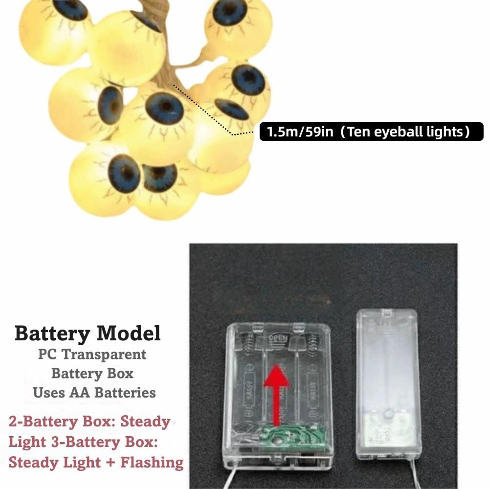 Ten Eyeball String Lights Simulation Glowing Eyeball Hanging Lamp Luminous Eyeballs Halloween