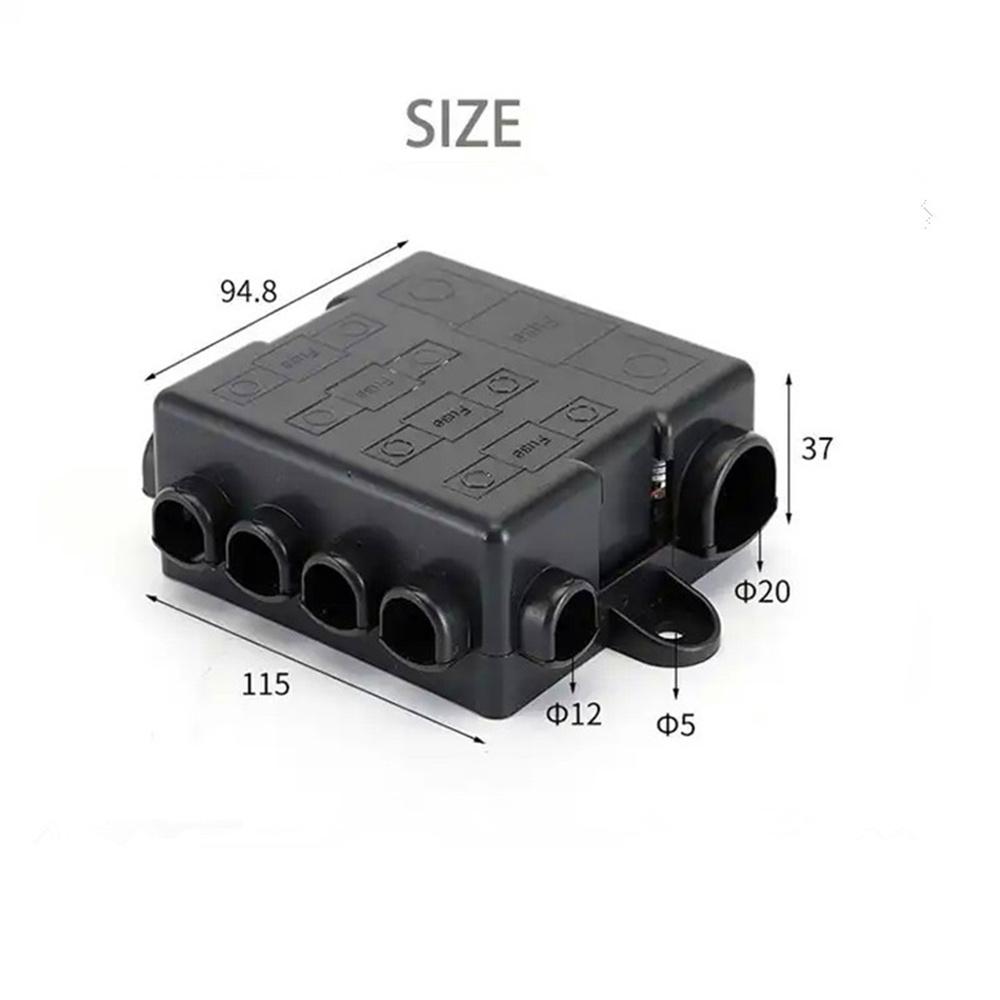 Heavy Duty Power Distribution Block 5 Pole Bus Bar Fuse Holder Kit with Fuses