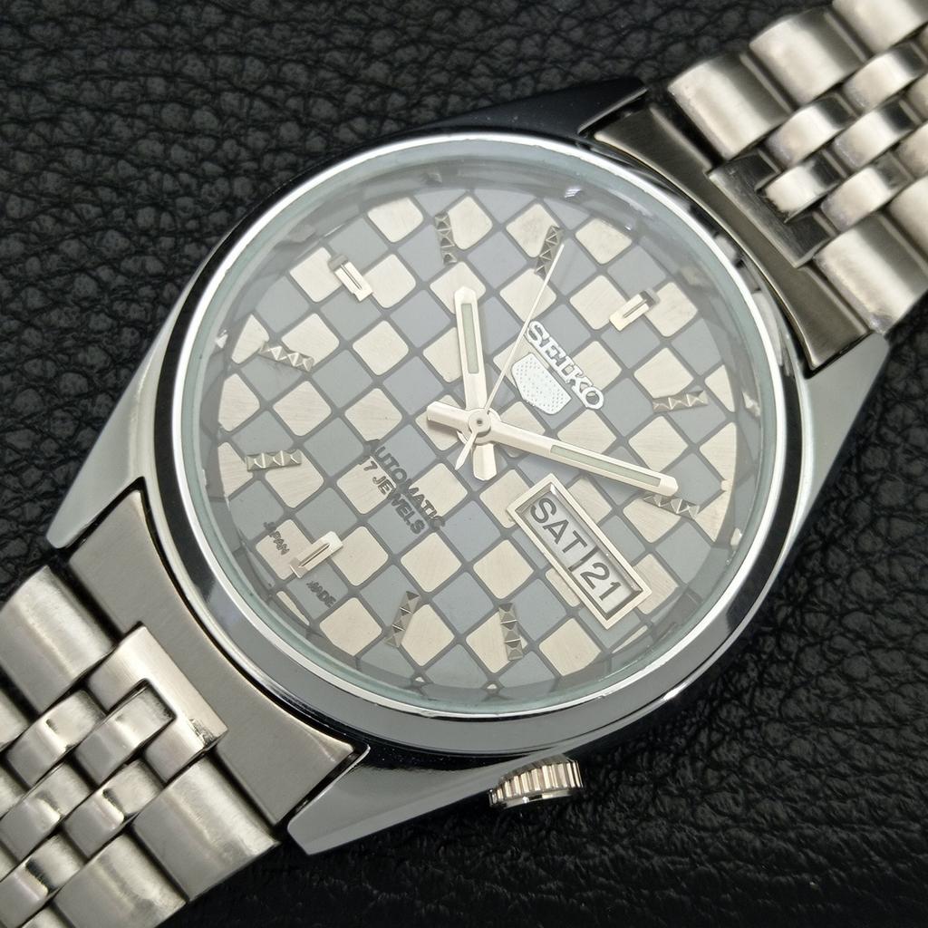 MENS VINTAGE REFURBISHED SEIKO 5 AUTOMATIC JAPAN GREY COLOR DIAL WATCH a440475-d Sk-a440475-2