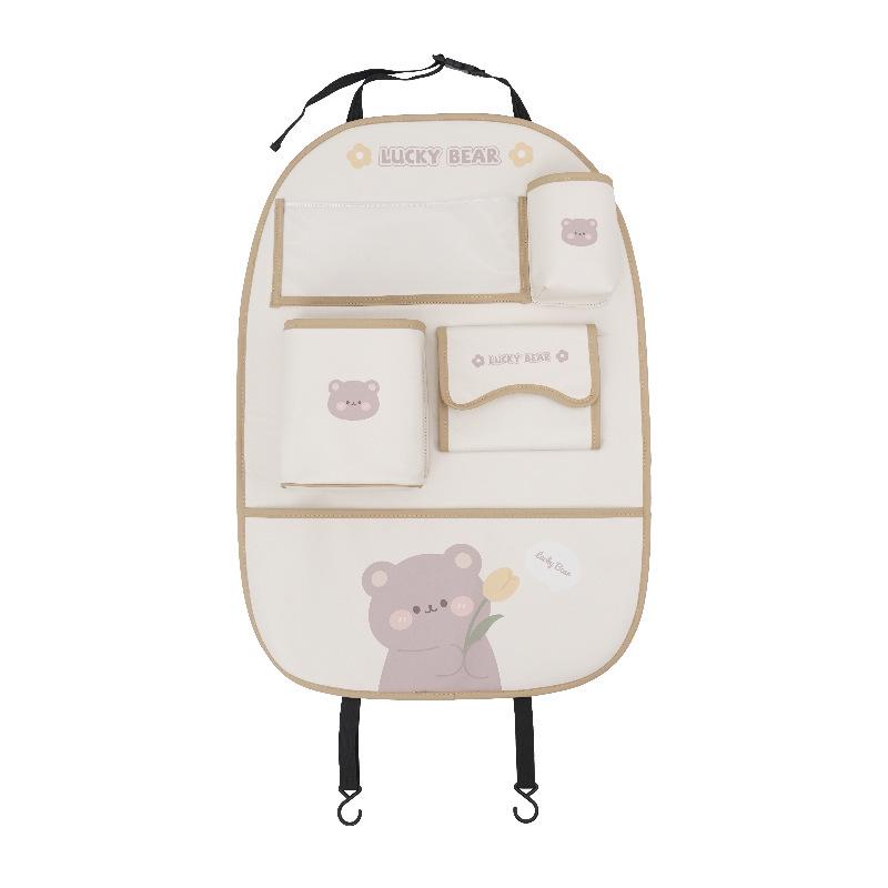 Capybara Car Storage Bag: Anti-Dirty, Anti-Kick, Cartoon Leather Trash Can