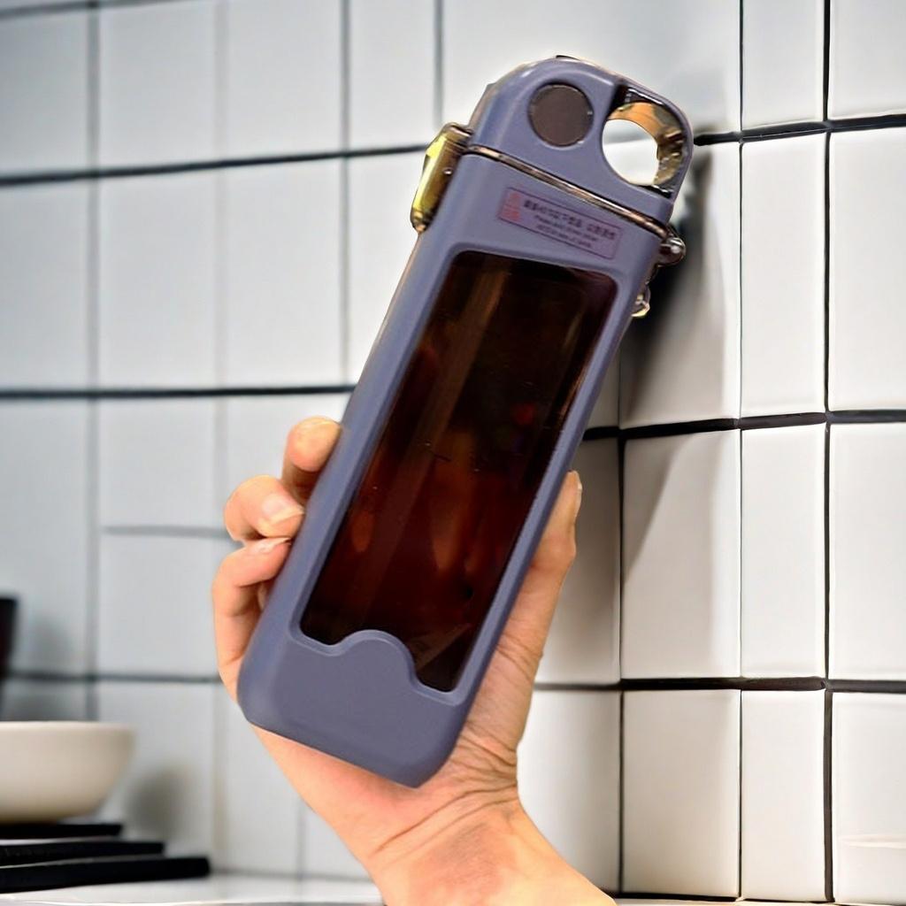 

1pc 350ml sports water bottle, square portable plastic water bottle, fitness cup, outdoor sports water bottle 0.35L