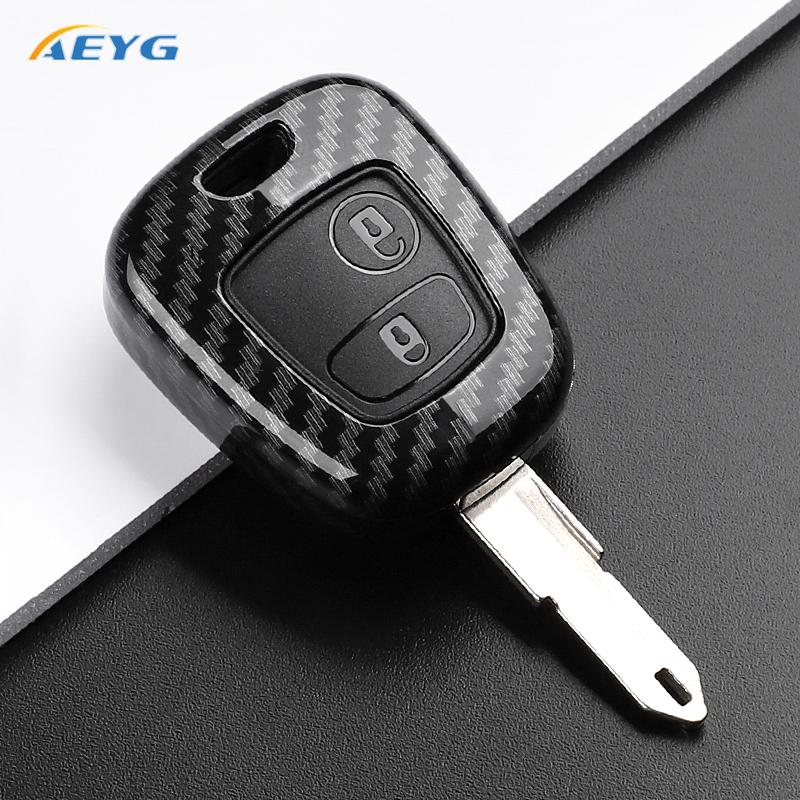 

Abs Carbon Fiber Car Key Case Cover For Peugeot 106 107 206 207 306 307 406 407 For Citroen C1 C4 Protector Fob Accessories