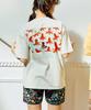[go Slow Caravan] 341915A USA/C Square Logo Back Print Relaxed T-Shirt, Ivory, Size L