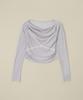 Limekeu See-Through Boat Neck Long Sleeve Gray