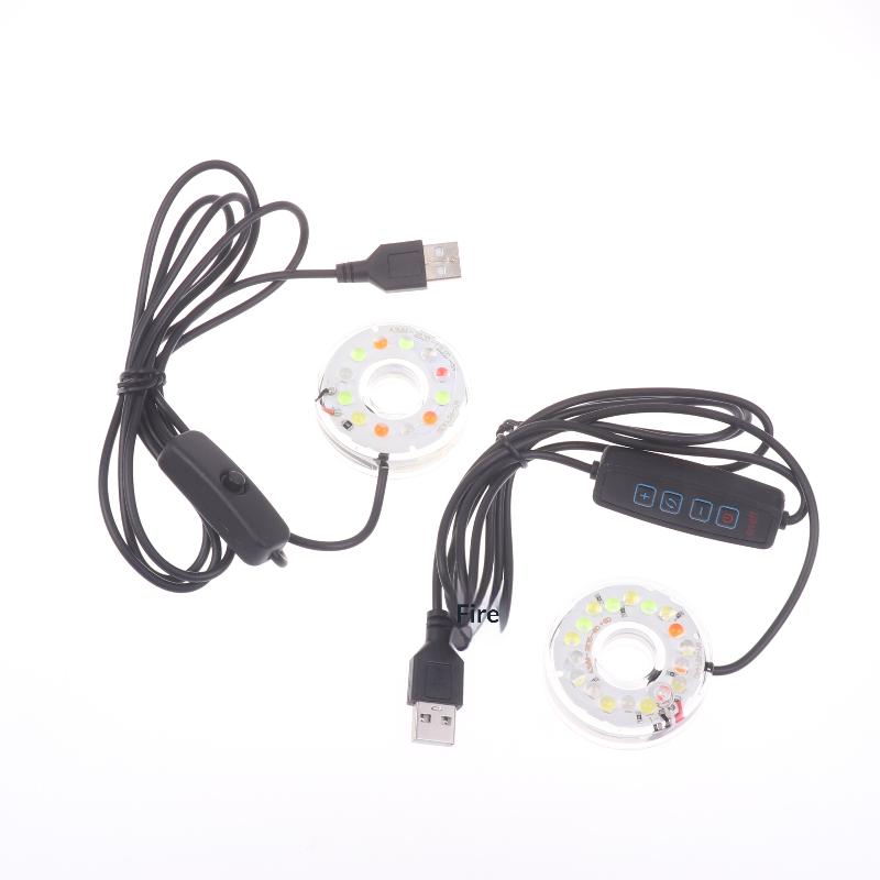 1Pcs Dc Waterproof Round Lamp Usb Led Illumination Colorful Light With Hole For Fish Tank Pool Garden Aquarium Decor Lighting