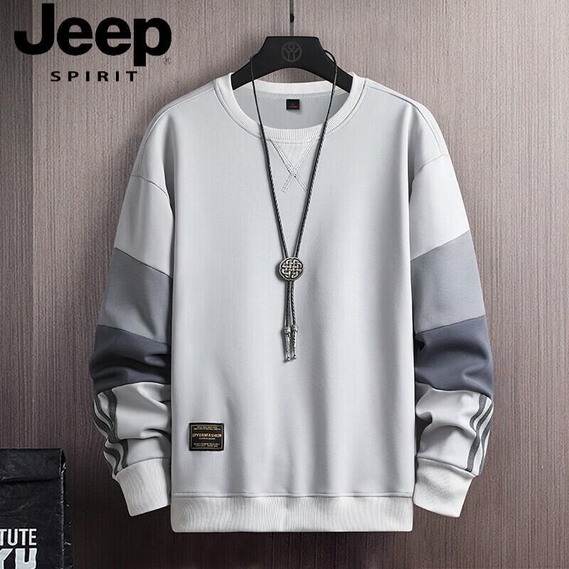 JEEP SPIRIT Men's Loose Round Neck Sweatshirt