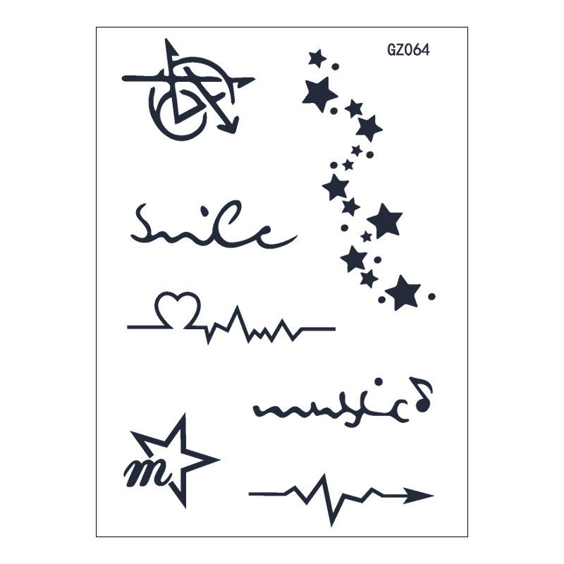 Beauty Stickers Plain Flowers Herbal Tattoo Stickers Waterproof Anime Cartoon Geometry Lasting Juice Tattoo Stickers