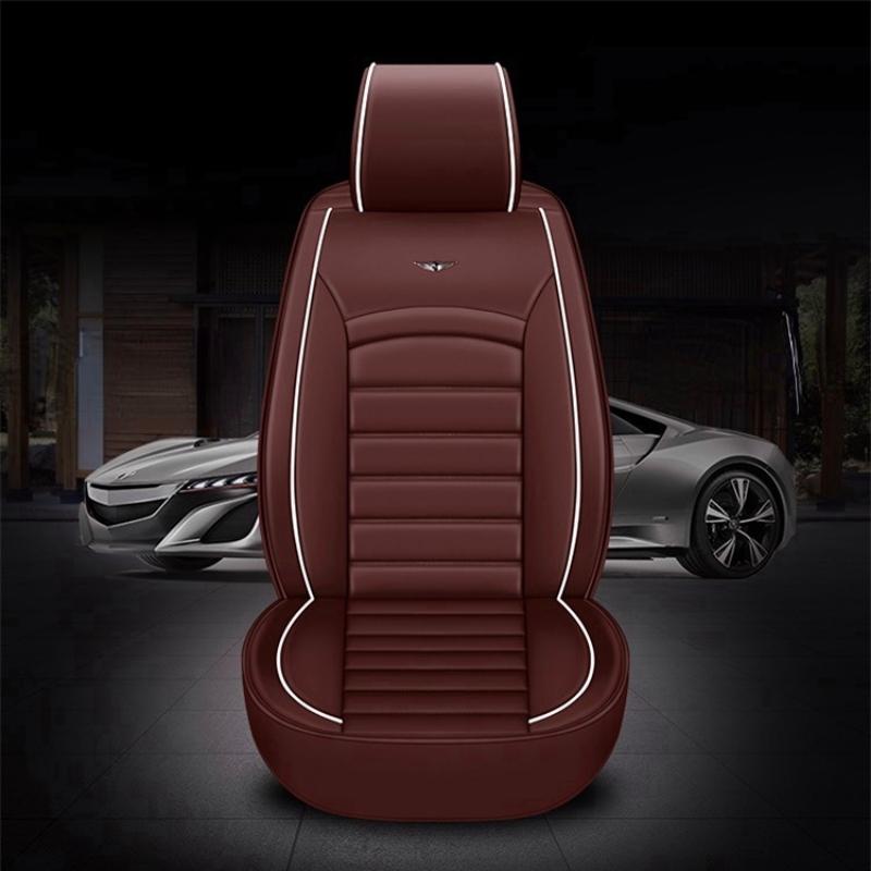 Car PU Seat Covers Set Luxury Car Seat Belt Cover Car Cushion Set Leather Car Seat Covers Universal Seat Covers for Cars Full Set