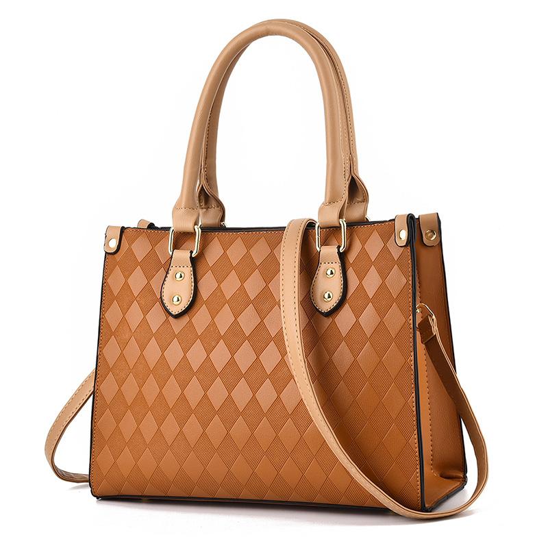 2025 New Fashion Commuter Rhombic Handbag Leisure Solid Color Large-capacity Versatile Ladies Shoulder Bag Crossbody Bag
