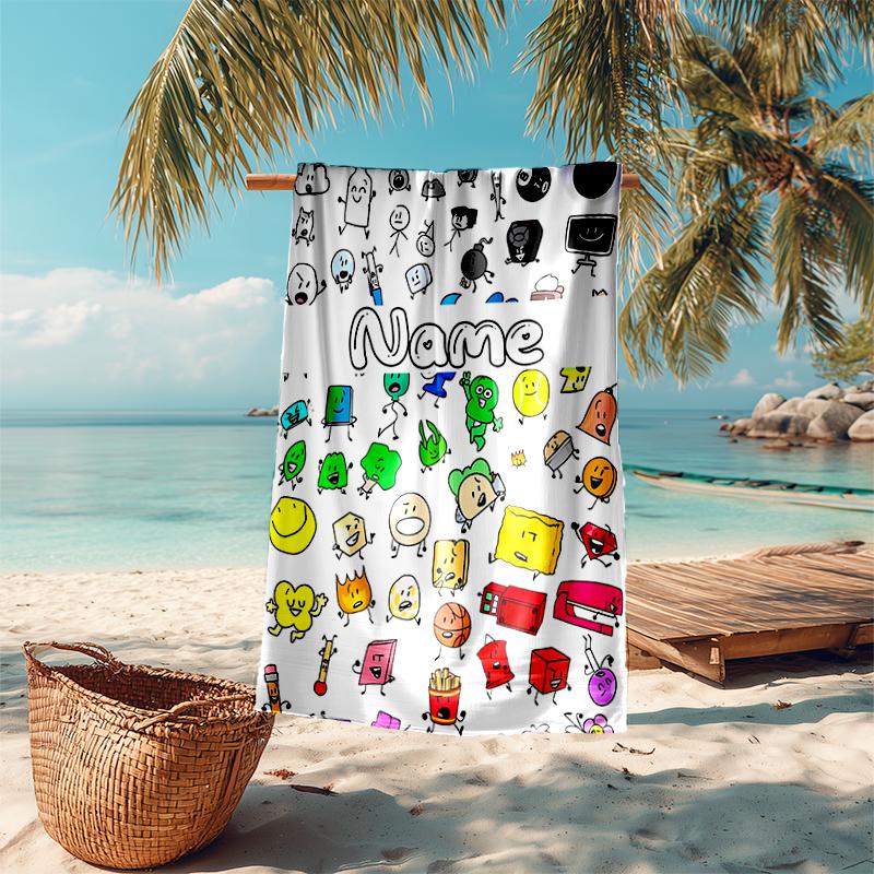 Personalized customized proof beach towel with nanimate Insanity pattern - soft, absorbent,quick-drying,perfect swimming,camping&bathing
