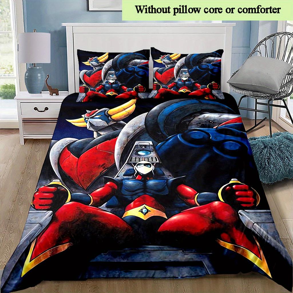 Anime GrendizerUFO Print Cover Quilt Cover for Bedroom Decor Bedclothes Halloween Christmas Gifts