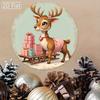 Vintage Metal Sign Blue Deer Merry Christmas Retro Tin Plate Wall Decor Home Holiday Gift 20 Cm