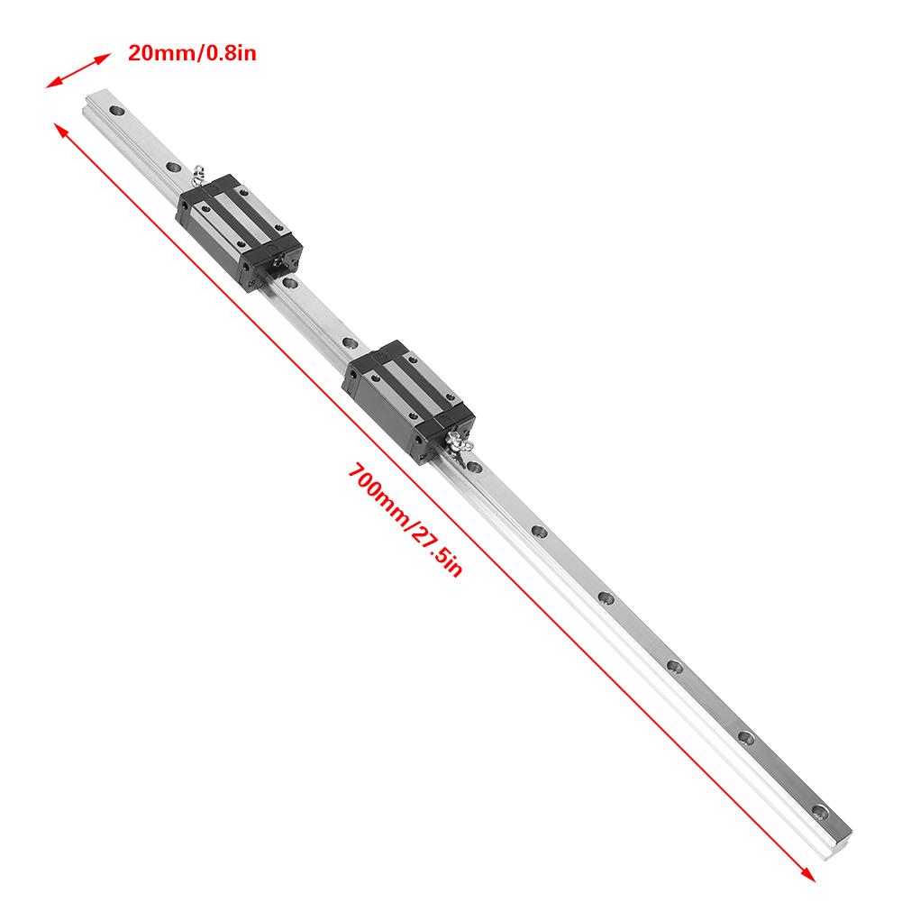 2pcs HGR20 700mm Linear Guide Rail & 1pc RM1605 700mm Ballscrew & BF12 BK12 Kit