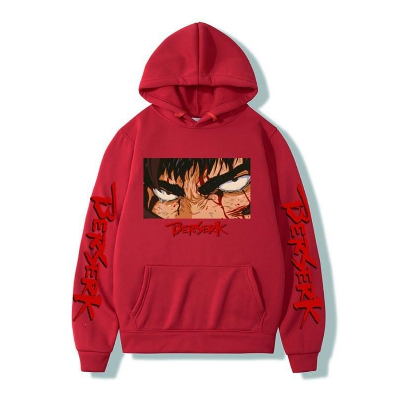 Unisex Anime Hoodie With Print Design Fleece-Lined Oversized Sweatshirt Men Women Casual Long Sleeve Pullover