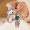 Mini Bowknot Mesh Band Women Quartz Watch, Small Round Dial Light Luxury Alloy Ladies Dress Wrist Watch with Shell Sunray Dial