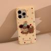 For Apple 16 Mobile Phone Case 17 Korean Style Polka Dot Three-dimensional Puppy for IPhone 13 Hanging Chain 15 Promax Soft Case 12