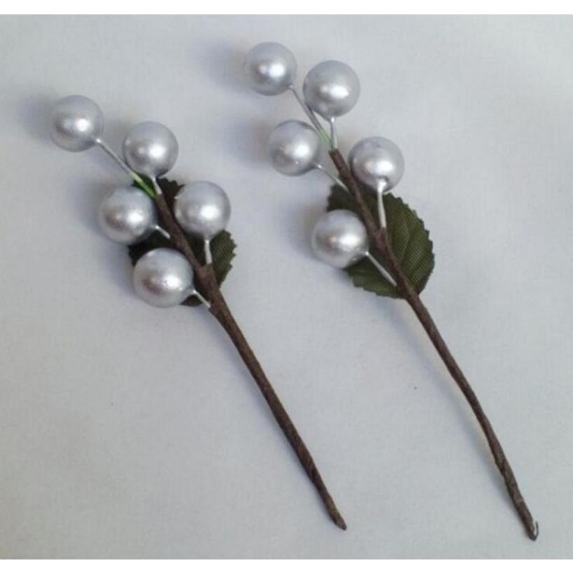 6 Pcs Imitatie Berry DIY Hoed Slingers Rood Fruit Kerst Decoratie Rood Fruit Handgerolde Tak Kerst Accessoires Artificial Decor