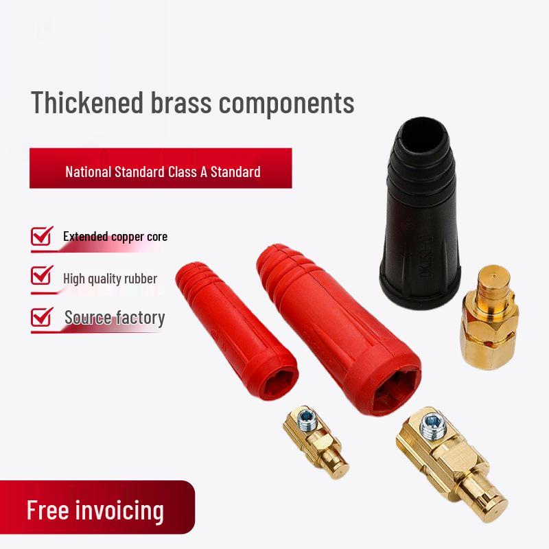 European Style Class A Welding Machine Plug & Socket with Thickened Brass DKJ10-25/35-50 Male-Female Coupler