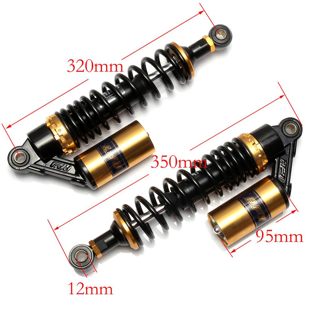 Universal 320mm 12.5" Motorcycle Air Shock Absorber Rear Suspension Motor Scooter ATV Quad Dirt Bike Gold & Black