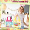 6 Pieces Easter Gift Bags Bulk Reusable Cute Easter Tote Bags with Handles Bunny Eggs Non Woven Holiday Goodie Basket