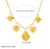 DIEYURO 316L Stainless Steel Golden Trend Heart Sun Star Pendant Necklace For Women New Fashion Waterproof Neck Chain Jewelry