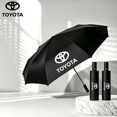 Car Logo Folding Umbrella Anti-UV Interior Accessories Hub Cap For Toyota Hilux Corolla RAV4 Camry Highlander Yaris Cross Prado