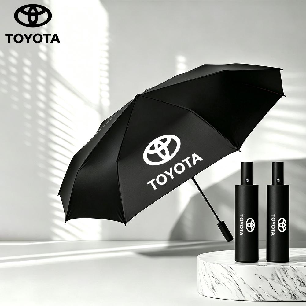 Car Logo Folding Umbrella Anti-UV Interior Accessories Hub Cap For Toyota Hilux J29 Corolla RAV4 Camry Highlander Yaris Cross Prado