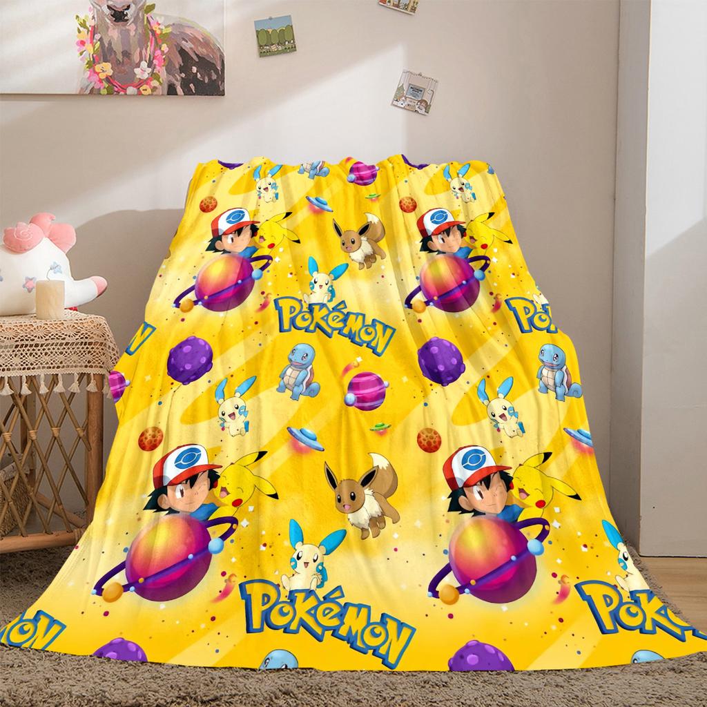 Pokemon Anime Versatile Travel Blanket Compact Suitable for Office Nap & Outdoor Camping LXR130