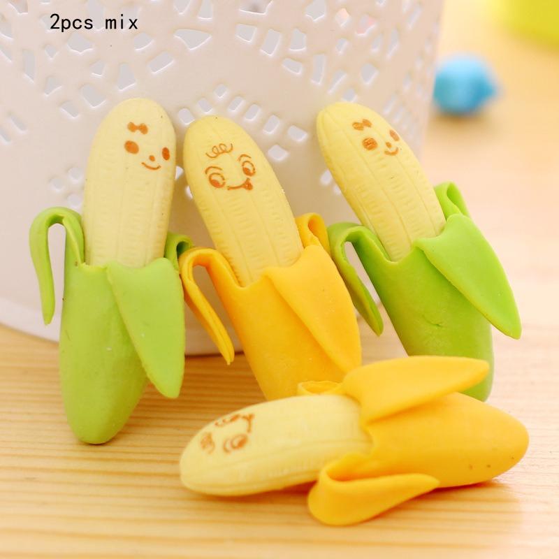 

Kawai Stationery Cartoon Fruit Shaped Eraser Set Office School Supplies Primary Students Prizes Children Cute Banana Wholesale