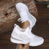 Bling Geometric Rhinestone Women Sneakers Breathable Mesh Hidden Wedge Comfort Daily Shopping Shoes Free Shipping Shoes