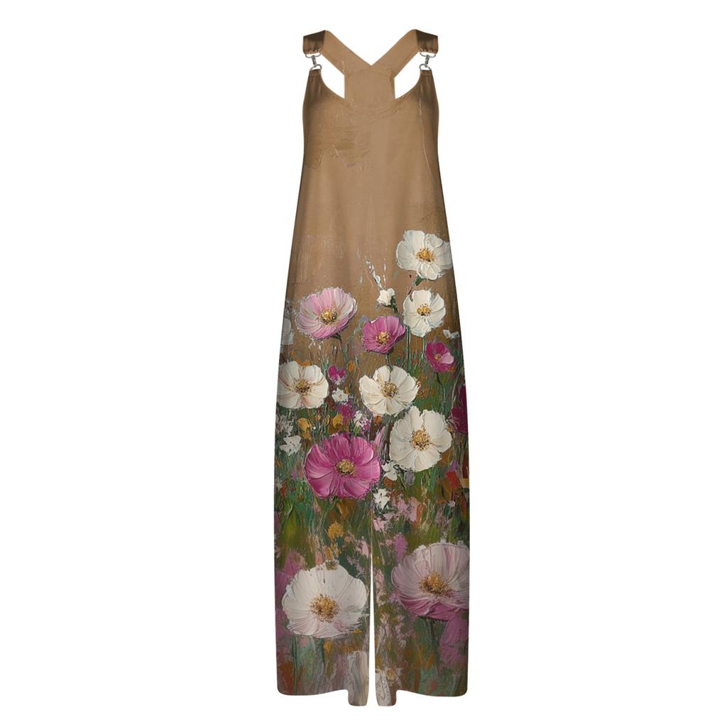 Women's Loose Casual One-piece Summer Floral Print Jumpsuit