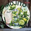 Mojito Koktejl Kovový Plechový Značka Kubánský Rumový Bar Umění Rustikální Domácí Nástěnná Dekorace