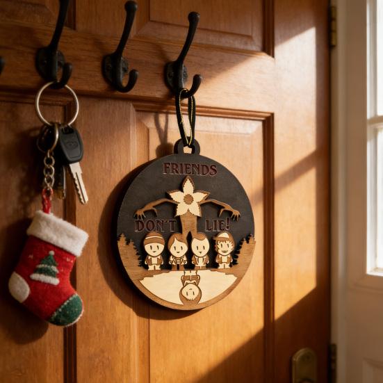 Friends Don't Lie Christmas Ornament 2D Acrylic Christmas Tree Decoration Friendship Gift for Best Friends Coworkers Sister