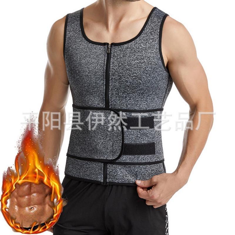 Mens Plus Size Waist Trainer Sweat Vest Neoprene Slimming Body Shaper Fitness Workout