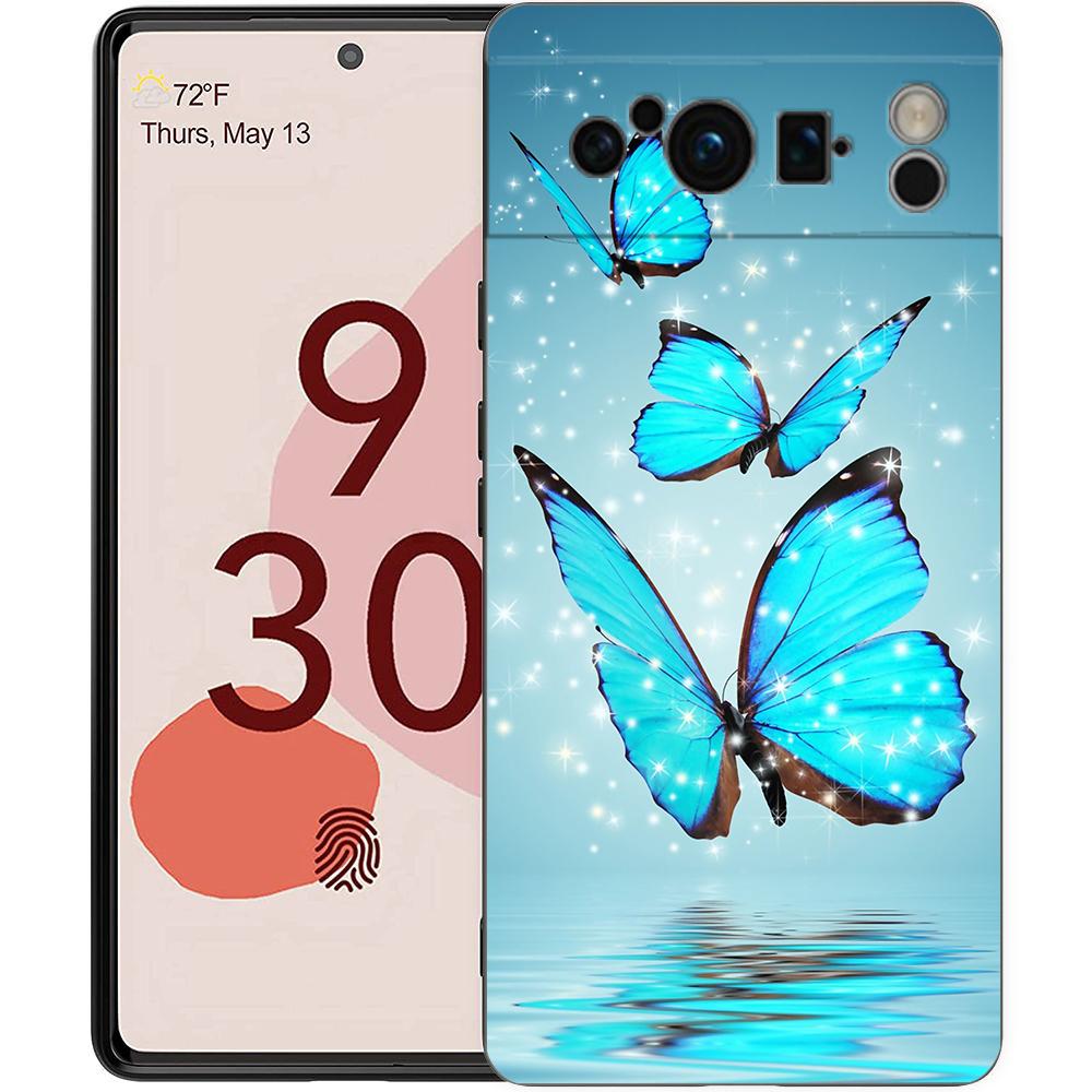 Cute butterfly Fashion Phone Case For Google pixel 9 8 7 6 Pro 6A 7A 5G Silicone Shockproof Black Cover Fundas