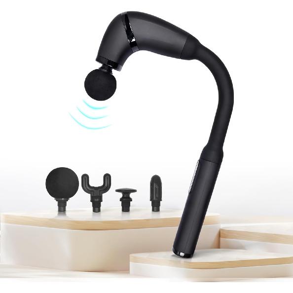 RM60 Massage Gun with Extension Handle Percussion, Percussion Massage Gun for Pain Relief, Deep Tissue Handheld Muscle Massager for Back,Relax
