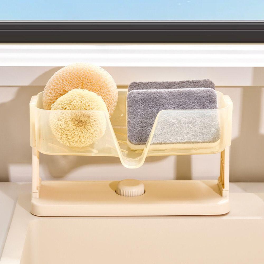 Suction Cup Kitchen Sink Storage Rack Save Space Waterproof Dishcloth Organizer Quick Dry Detachable Sponge Self-draining Tray