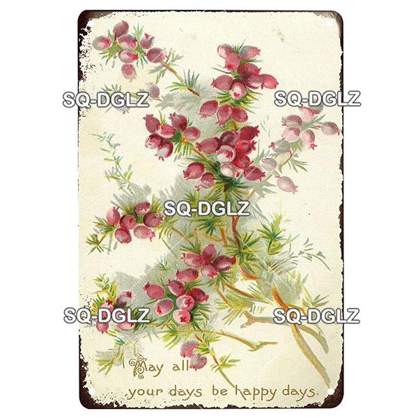 Blume Vintage Zinn Zeichen Wohnkultur Retro Metall Zeichen Shabby Chic Wand Dekor Für Küche Wohnzimmer Esszimmer Metall Platte