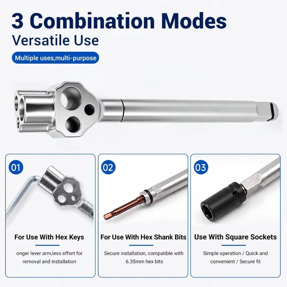 Torque Amplifier Multi-Function Hex Wrench Adapter Wrench Extension Bar Furniture Installation