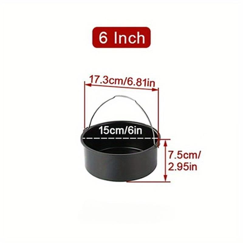 6/7/8 Zoll Runde Kuchenform Antihaft Backform Tablettformen Heißluftfritteusenkorb mit Griffen Backgeschirr Pizzaofen Backformen