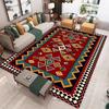 Retro Red Bohemian-style Printed Carpet Red Kitchen Mat Decor Vibrant Living Room Mat Coffee Table Rug Nonslip Machine Washing