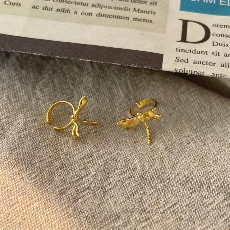 Golden Dragonfly Ear Cuff For Women No Piercing Fashion Luxury Ear Jewelry