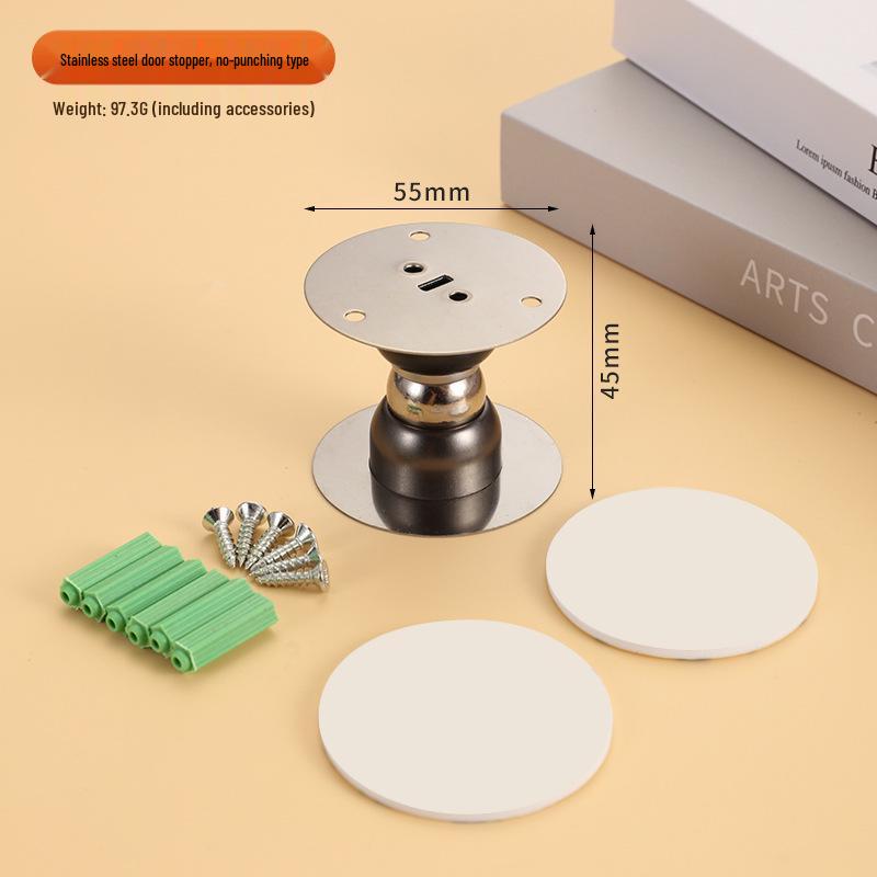 Magnetic Silicone Door Stopper: No-Drill, Anti-Collision Mini Stop for Wooden Bedroom Doors, Windproof Design.