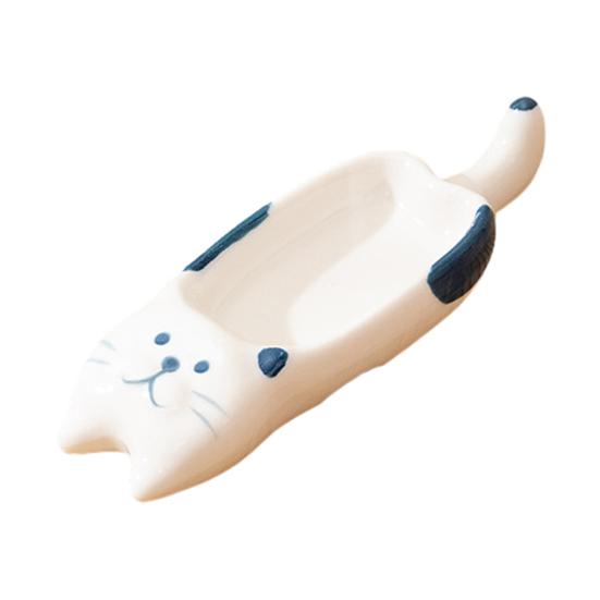 Soy Sauce Dish Cat-Shaped Mini Dipping Bowl Cute Ceramic Plate for Oil Salt Vinegar Sushi Butter Chili Jam Condiments Appetizers
