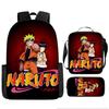 Primary School Students' New Naruto Cartoon Schoolbag Three-piece Backpack Large-capacity Backpack